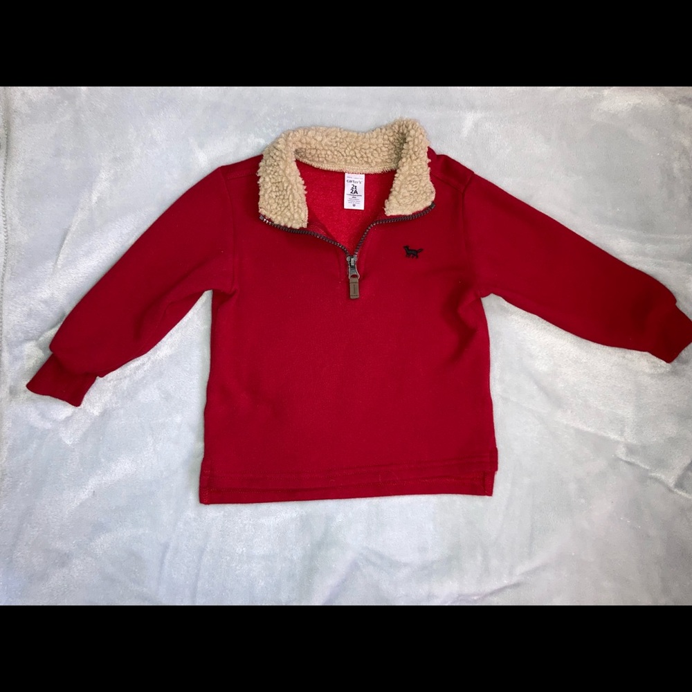 Boys 2t red pullover track jacket